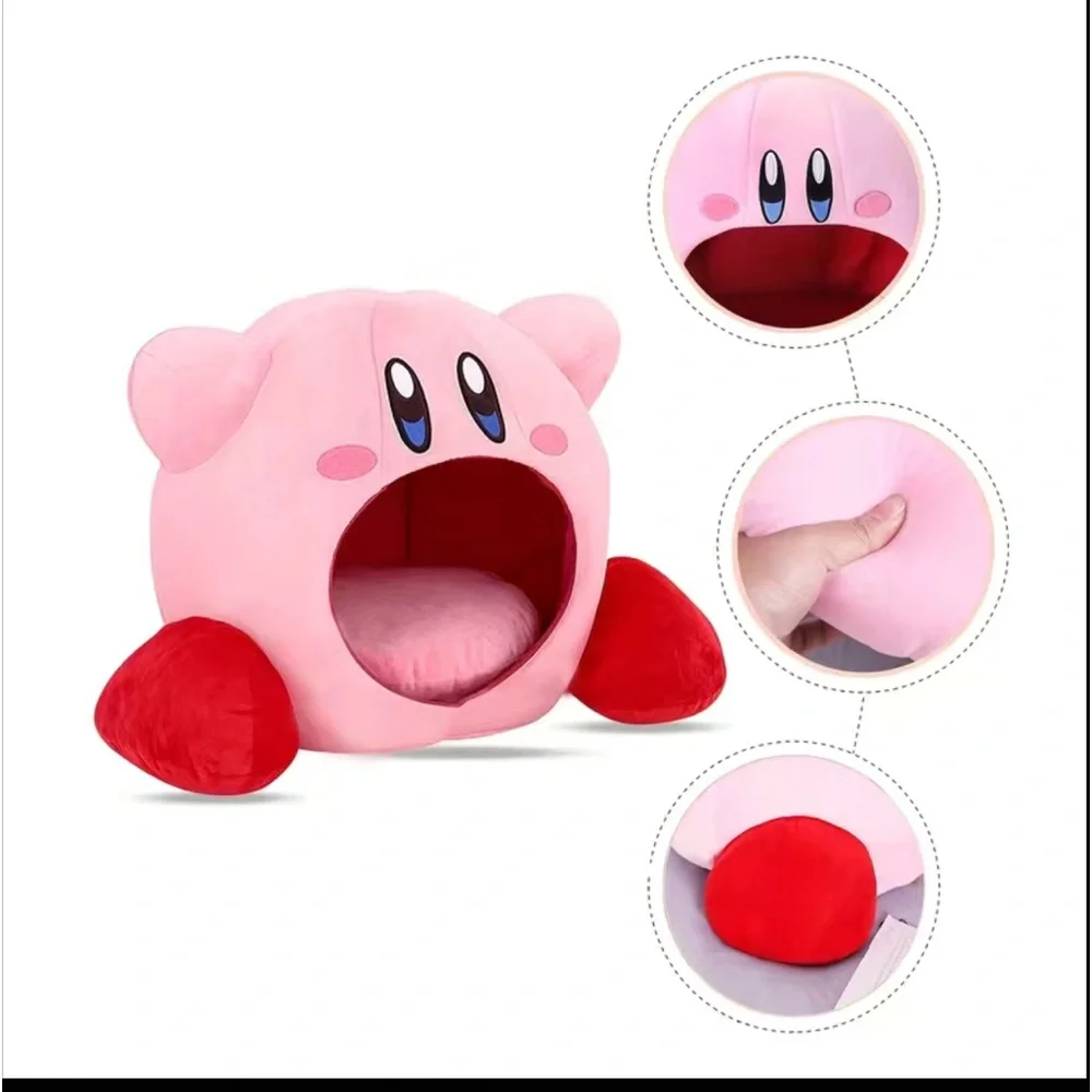 Kirby plush pet bed with detachable pillow